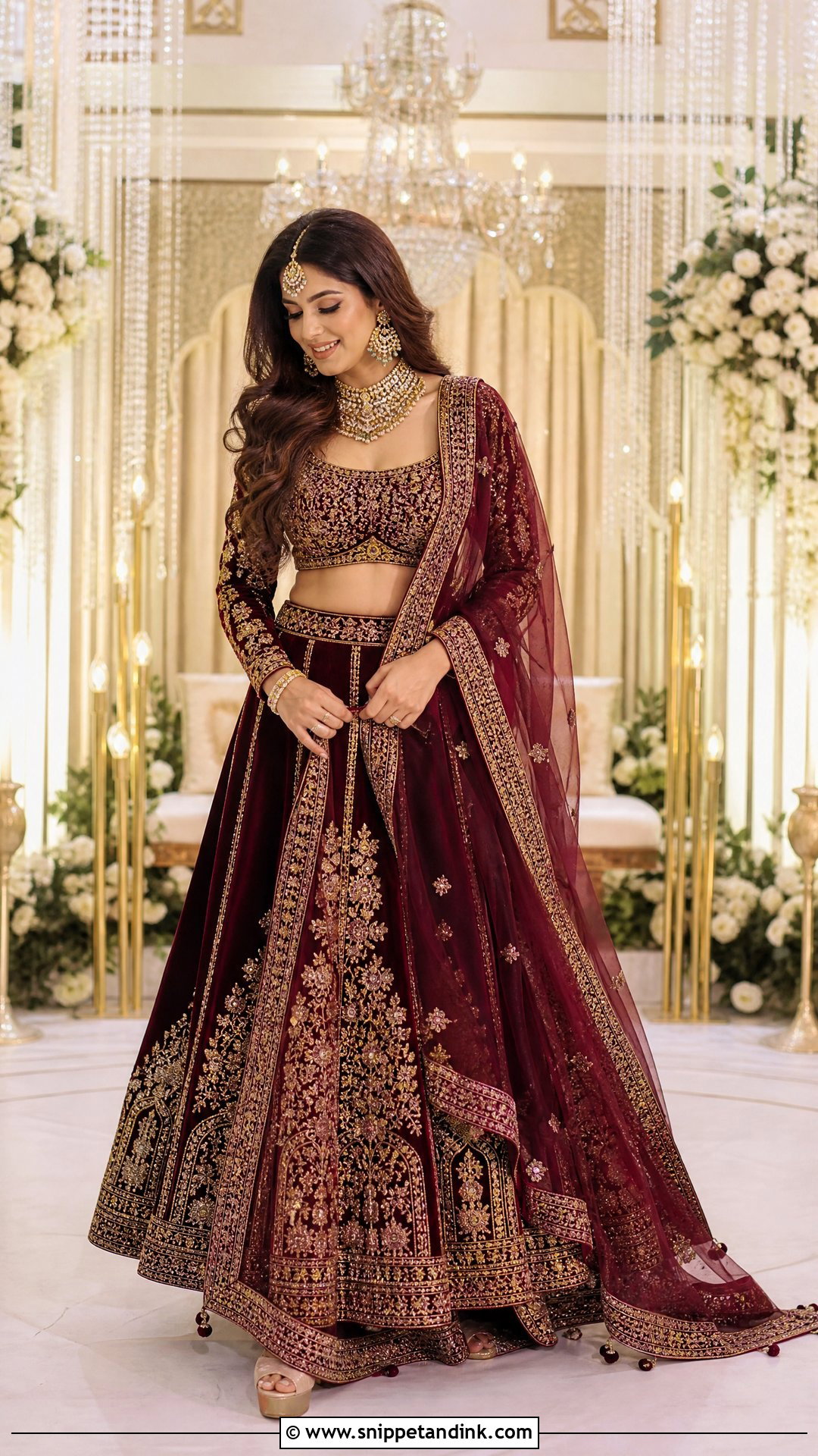 Velvet Lehenga Sangeet Dress - Snippet and Ink - 25 Sangeet Dress for Bride Ideas