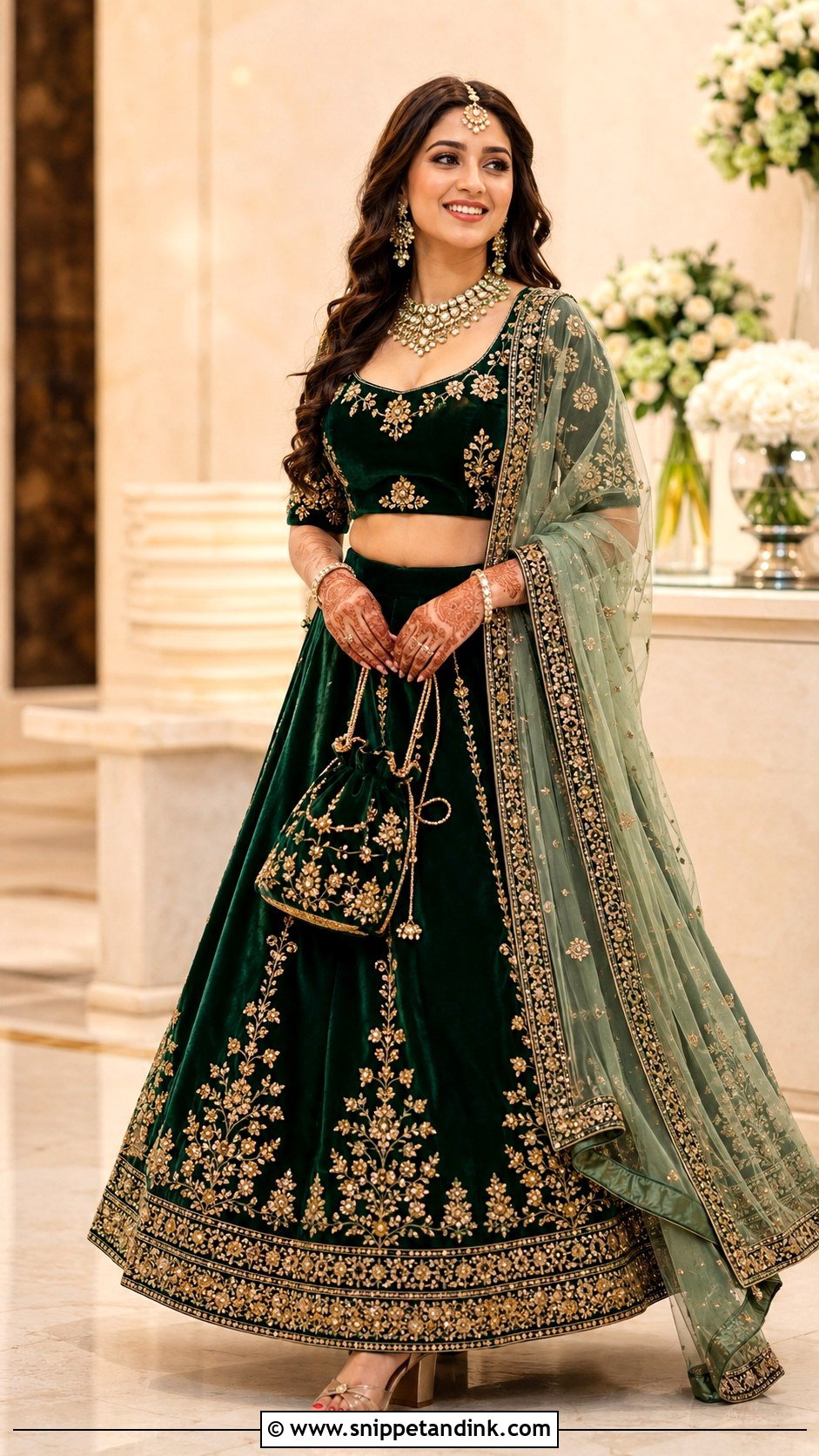 Velvet Lehenga Sangeet Outfit - Snippet and Ink - 25 Bridal Sangeet Outfits