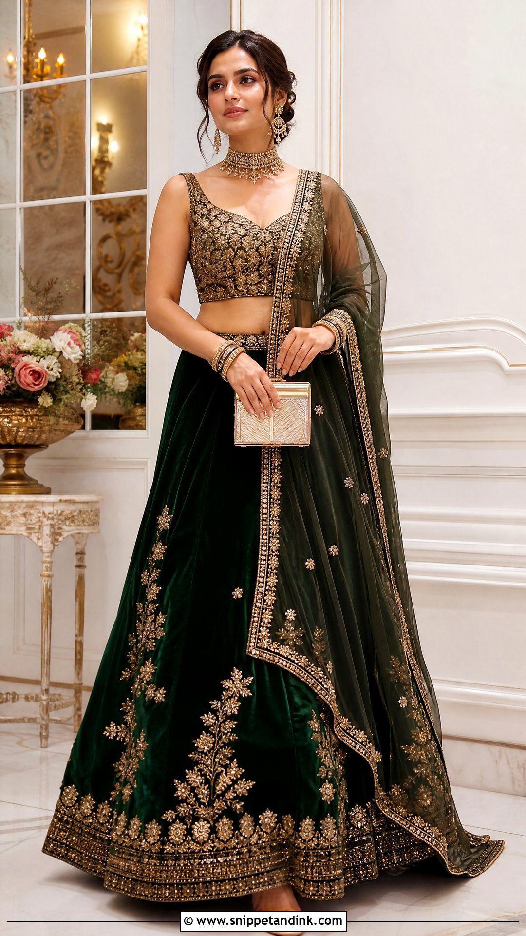 Velvet Lehenga Wedding Dress - Snippet and Ink - 25 Traditional Indian Wedding Dress Ideas