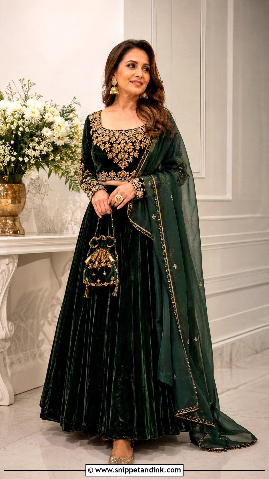 Velvet Lehenga Wedding Outfit - Snippet and Ink - 20 Ethnic Wedding Outfits