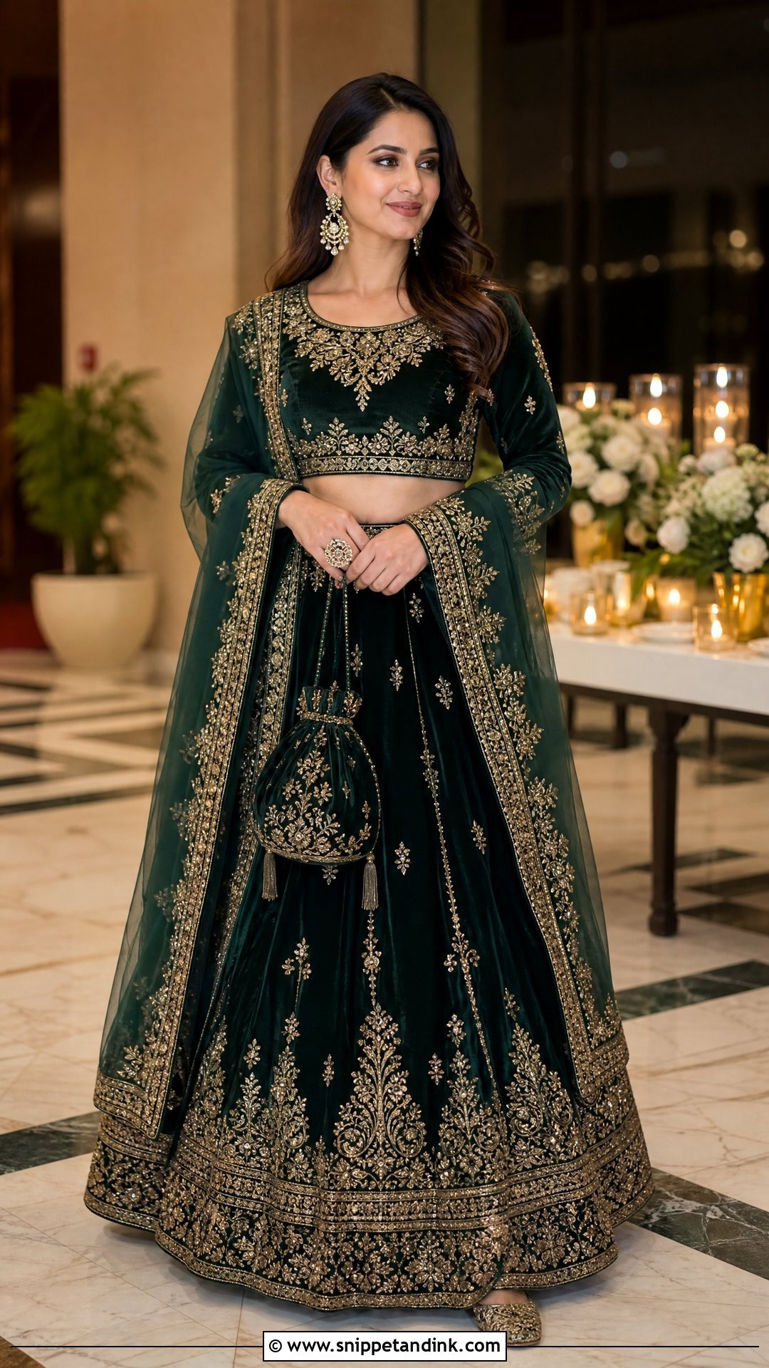 Velvet Lehenga Wedding Outfit - Snippet and Ink - 20 Wedding Outfit for Sister Ideas