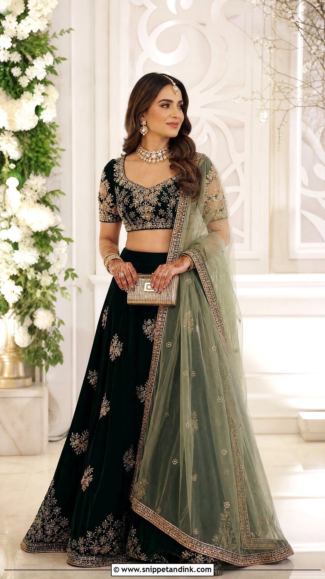Velvet Lehenga Wedding Outfit - Snippet and Ink - 25 Desi Wedding Clothes Ideas