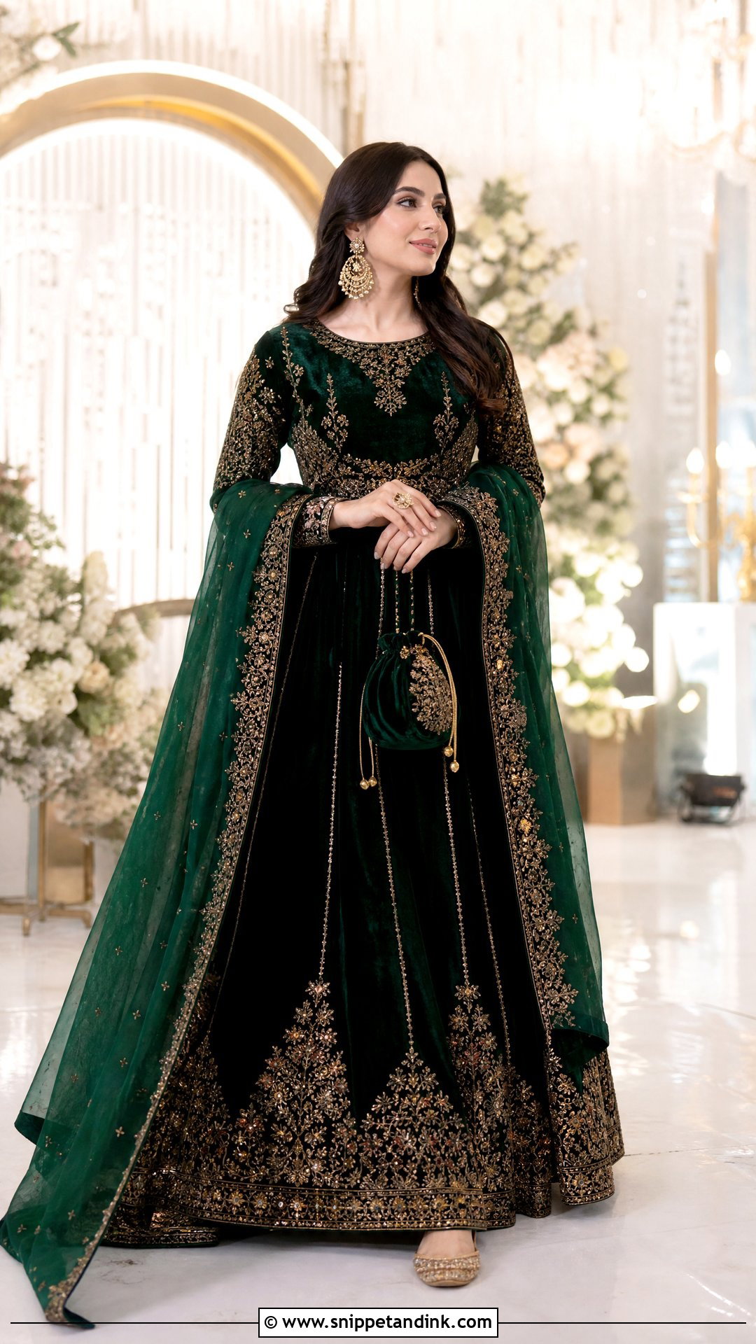 Velvet Lehenga Winter Marriage Outfit - Snippet and Ink - 20 Winter Marriage Outfit for Women Ideas