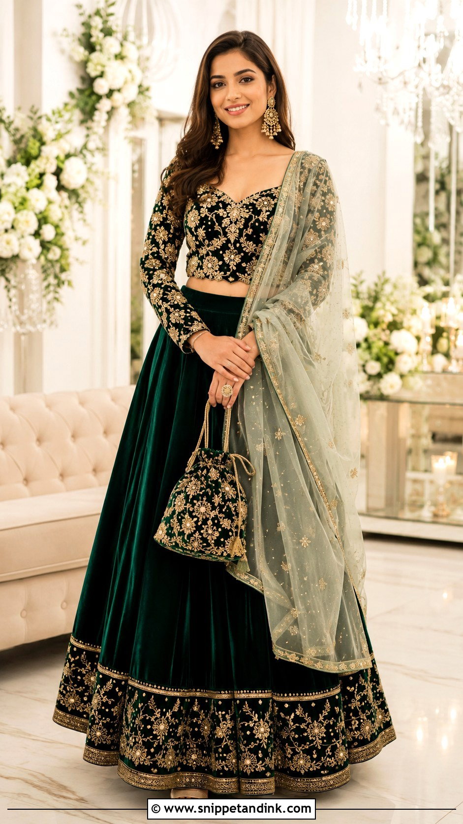 Velvet Lehenga for Brothers Wedding - Snippet and Ink - 20 Indian Dress for Brothers Wedding Ideas