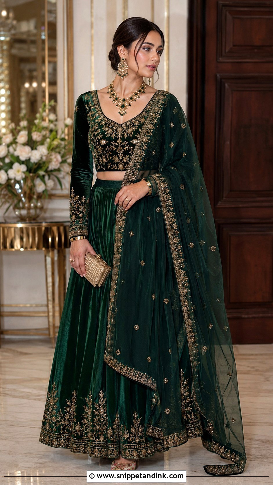 Velvet Lehenga for Marriage Function - Snippet and Ink - 20 Dresses for Marriage Function