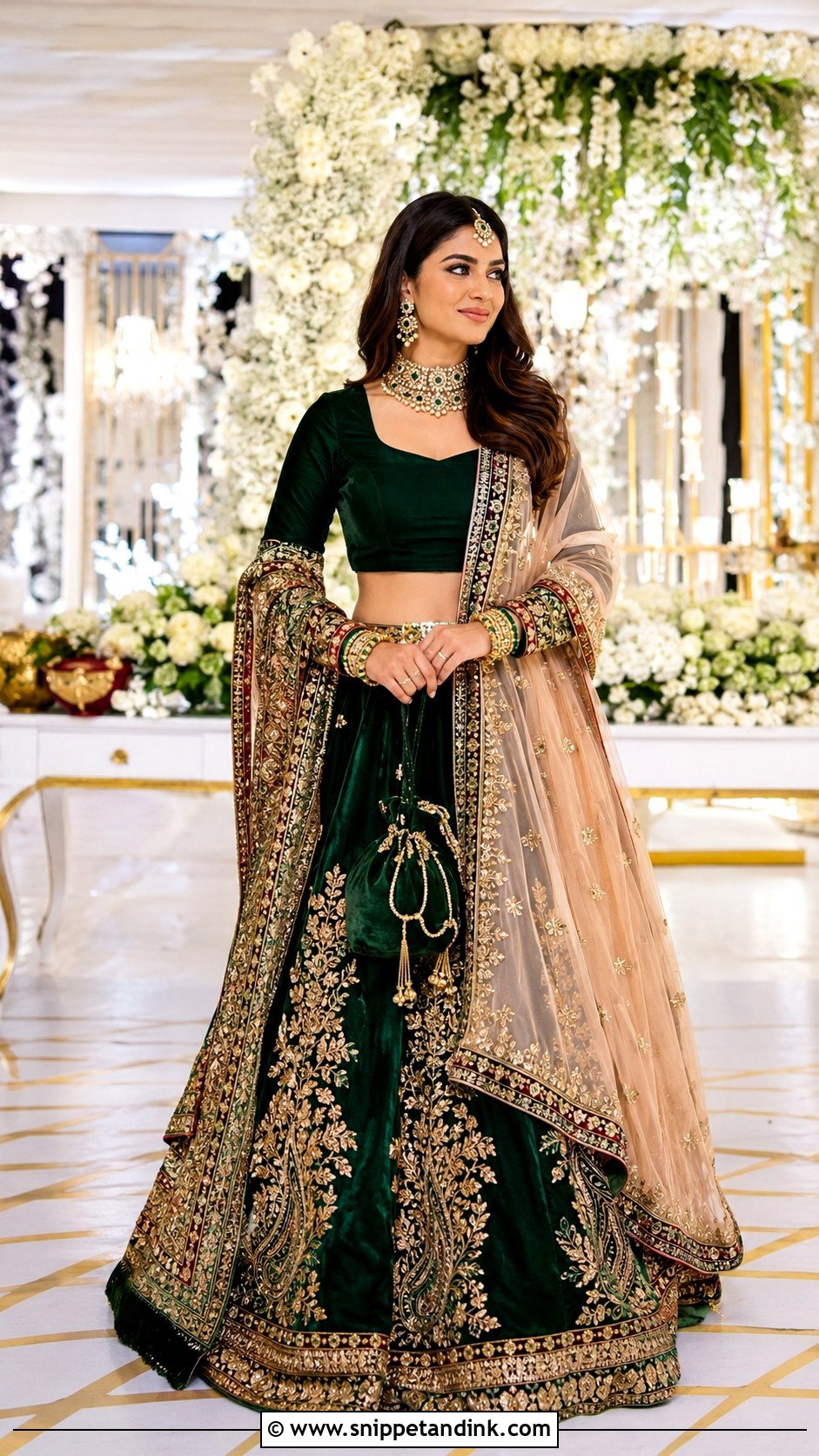 Velvet Lehenga for Winter Indian Wedding - Snippet and Ink - 20 Indian Wedding Dresses Ideas