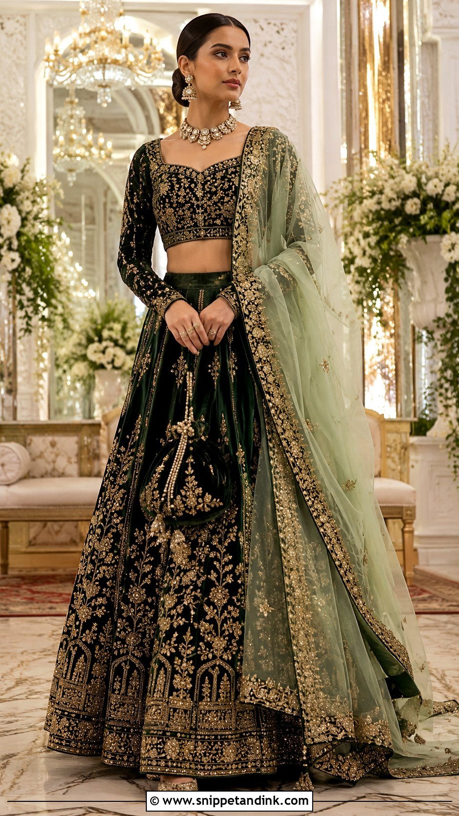 Velvet Lehenga for Winter Marriage - Snippet and Ink - 20 Marriage Wear Dresses for Women