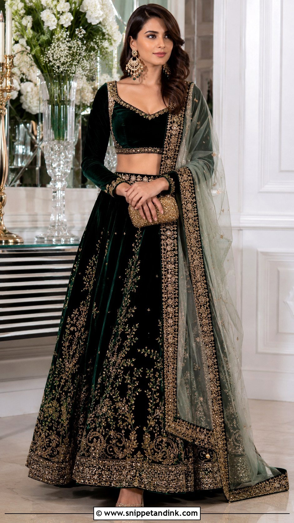 Velvet Lengha Choli - Snippet and Ink - 25 Modern Wedding Lengha Choli Ideas