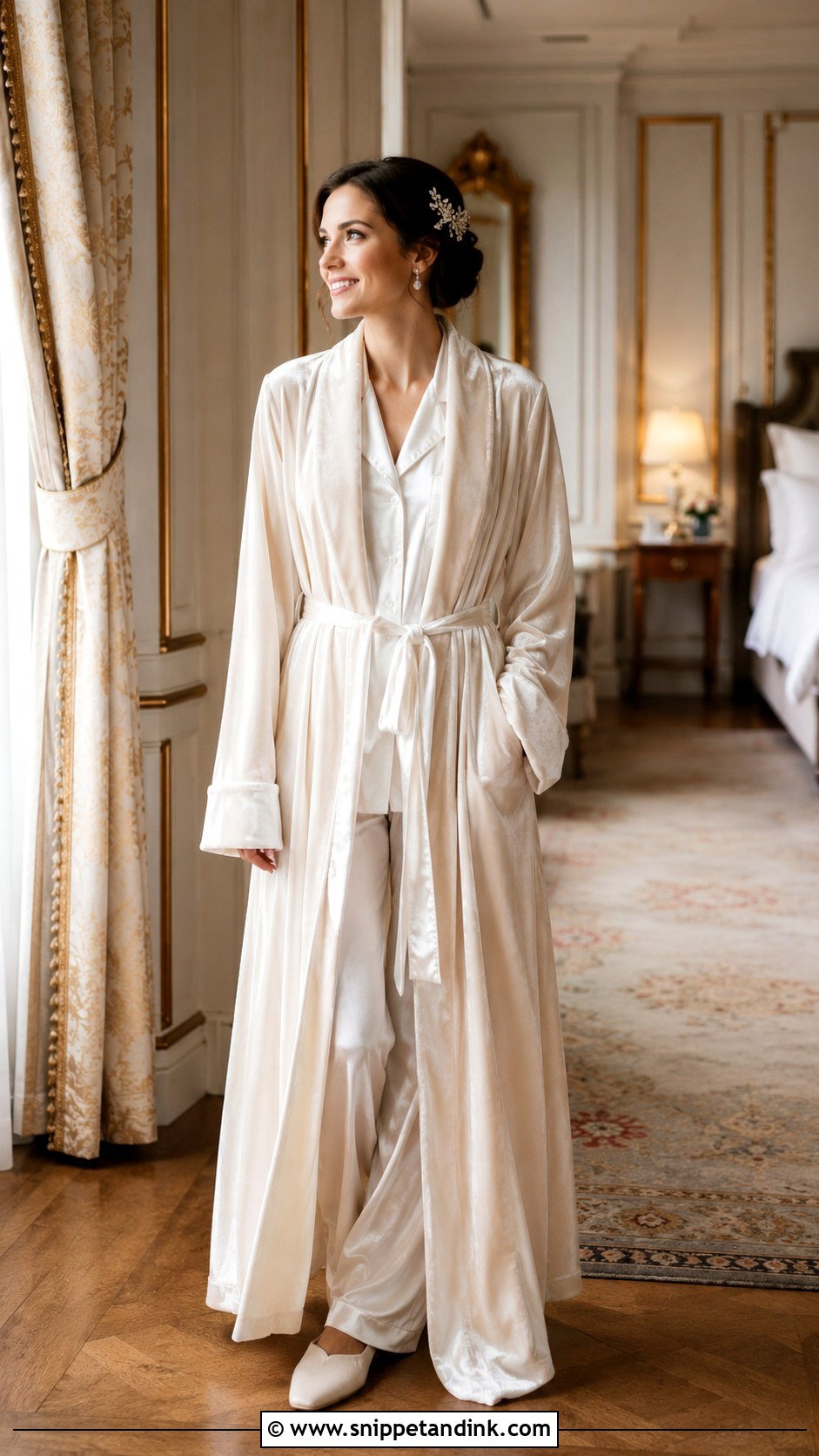 Velvet Long Bridal Robe - Snippet and Ink - 20 Long Bridal Robes Ideas
