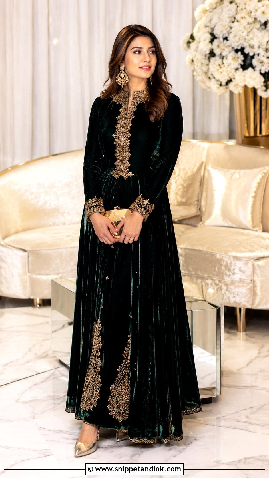 Velvet Long Frock for Wedding - Snippet and Ink - 25 Long Frock Designs for Wedding
