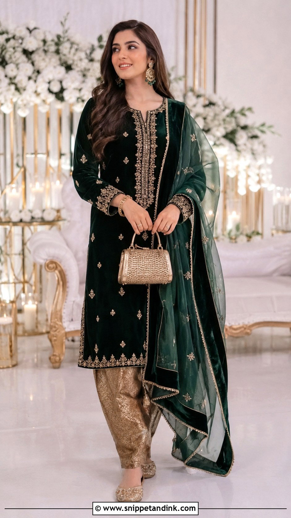 Velvet Long Shirt With Jamawar Trousers - Snippet and Ink - 20 Long Shirts for Wedding Ideas