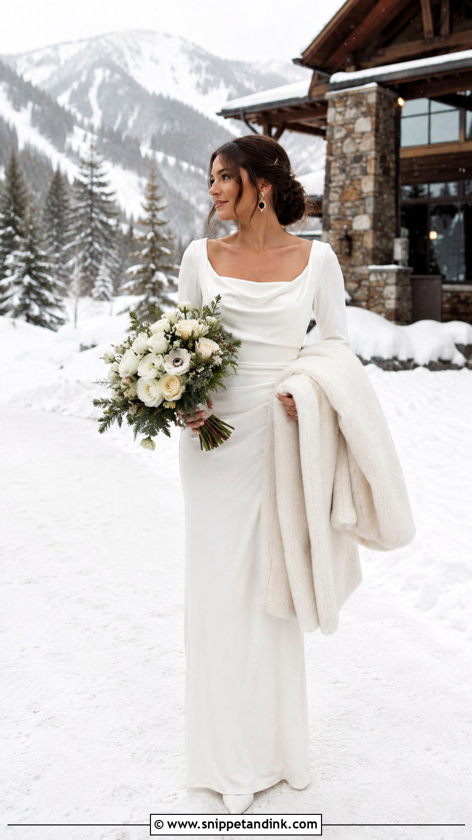 Velvet Long Sleeve Elopement Dress - Snippet and Ink - 20 Long Sleeve Elopement Dress Ideas