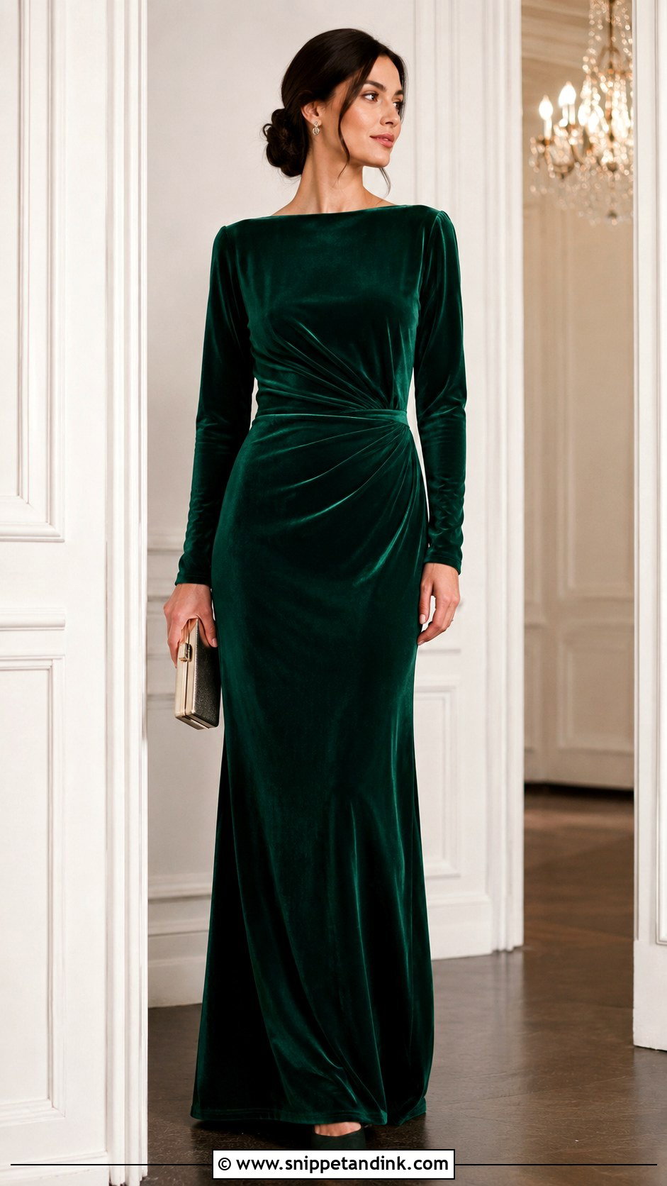 Velvet Long Sleeve Matron of Honor Dress - Snippet and Ink - 20 Matron of Honor Ideas