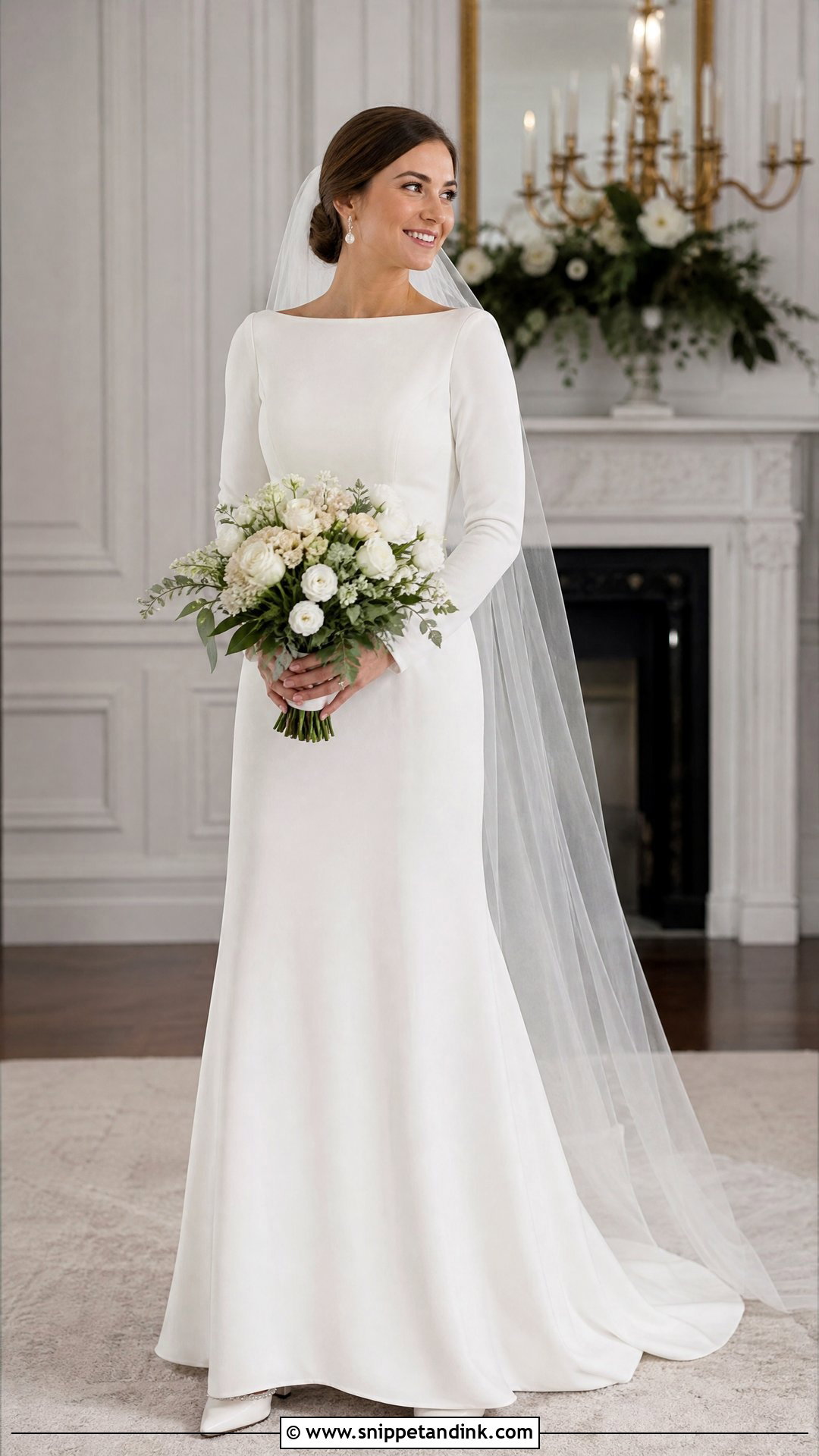 Velvet Long Sleeve Wedding Dress - Snippet and Ink - 20 Wedding Dress Material Ideas