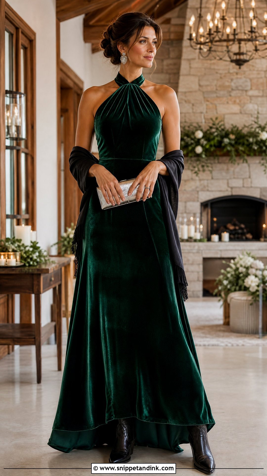 Velvet Maxi Dress for Western Wedding - Snippet and Ink - 20 Western Dresses for Wedding