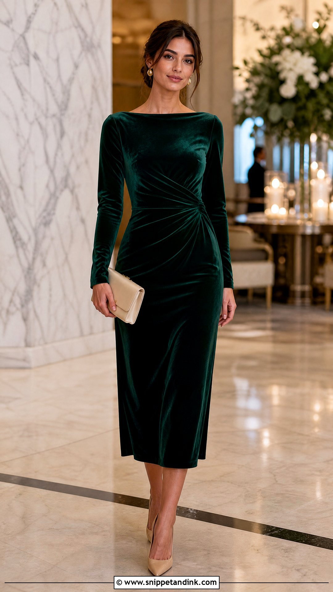 Velvet Midi Dress for Wedding - Snippet and Ink - 25 Simple Dress for Wedding Ideas