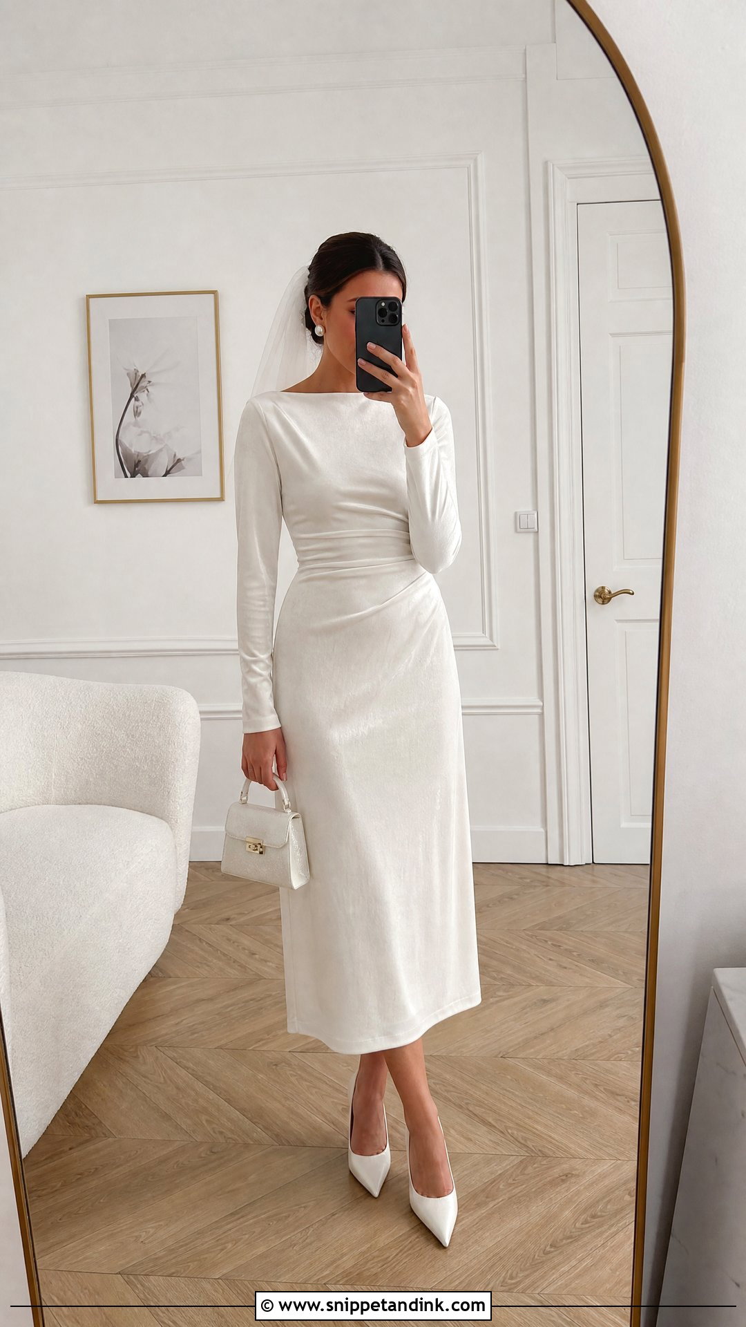 Velvet Midi Wedding Dress - Snippet and Ink - 25 Velvet Wedding Dress Ideas