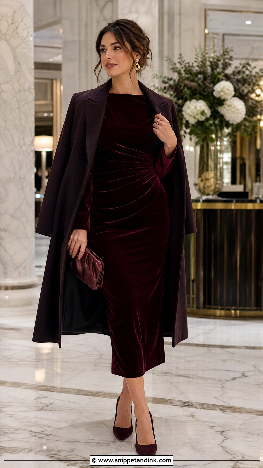 Velvet Midi Wedding Guest Outfit - Snippet and Ink - 25 Attending Wedding Outfit Ideas