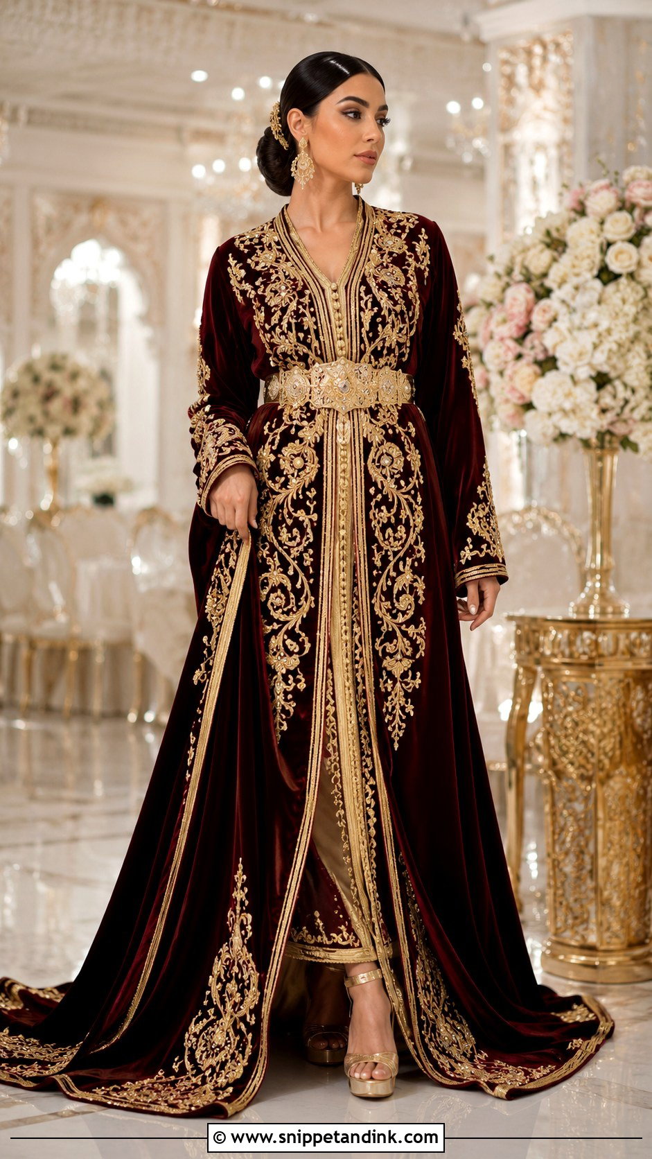 Velvet Moroccan Takchita Wedding Dress - Snippet and Ink - 30 Moroccan Wedding Dress Ideas