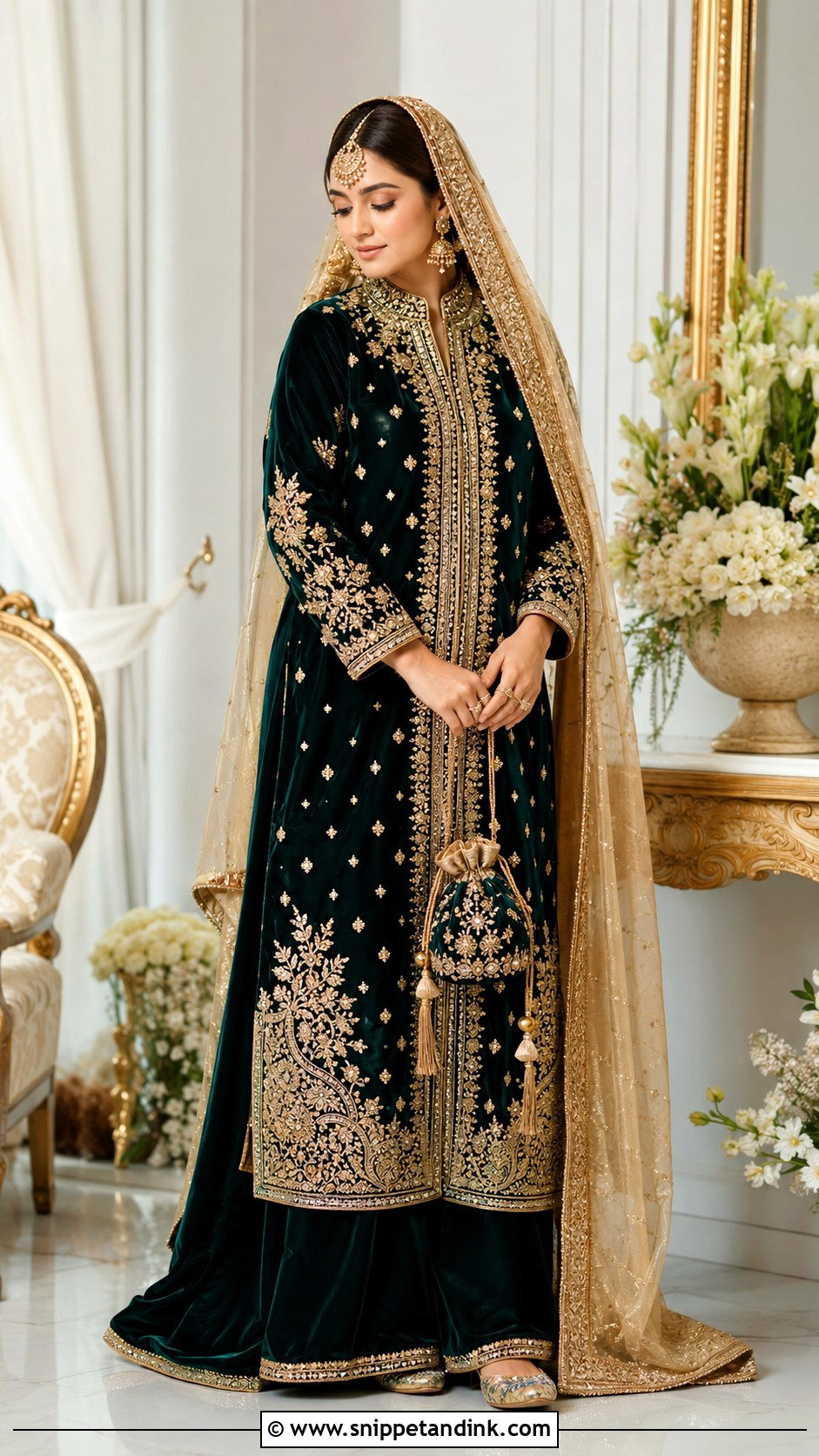 Velvet Nikah Bridal Dress - Snippet and Ink - 20 Nikah Bridal Dress Ideas