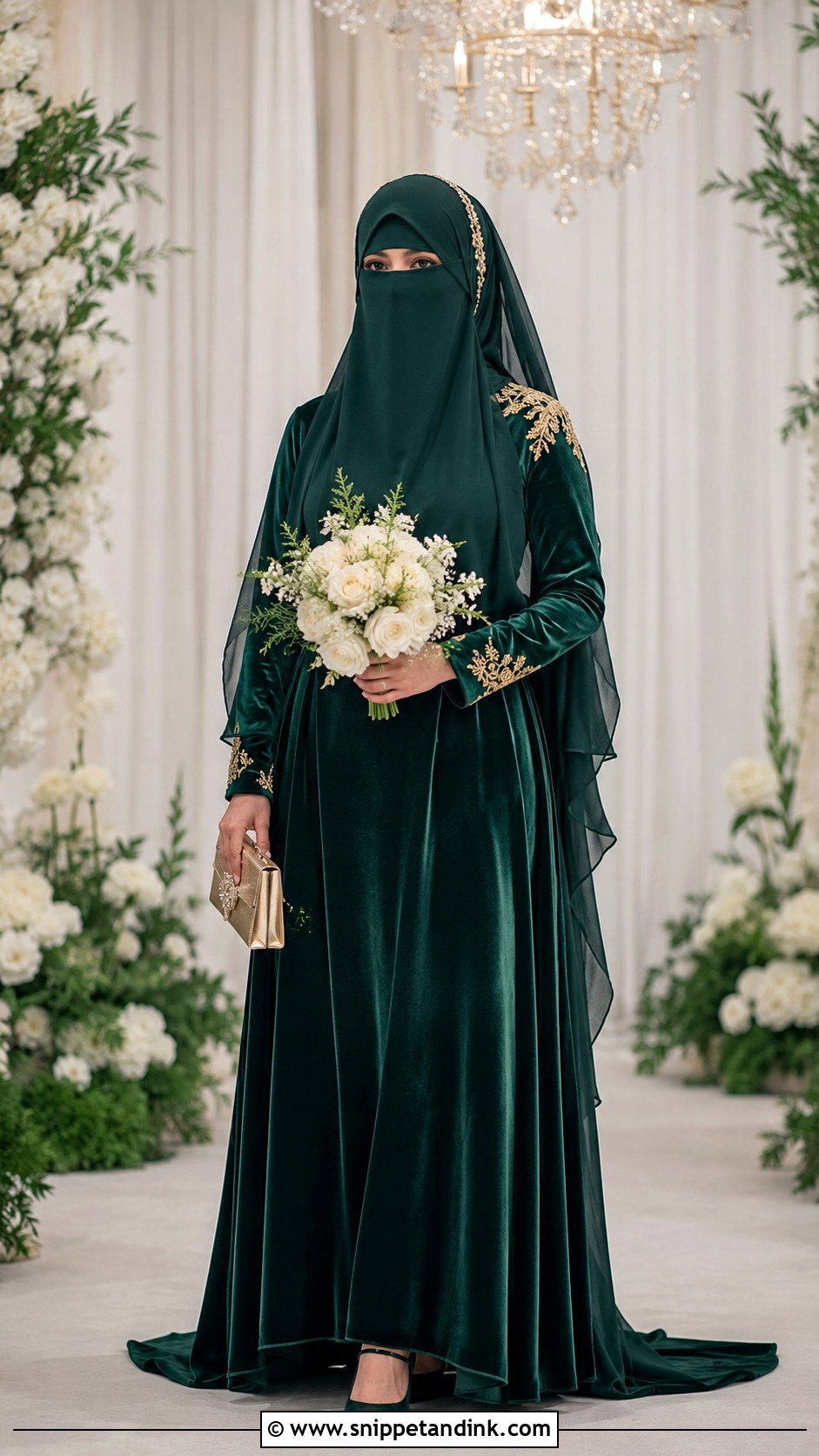 Velvet Niqab Bride Outfit - Snippet and Ink - 30 Niqab Bride Ideas