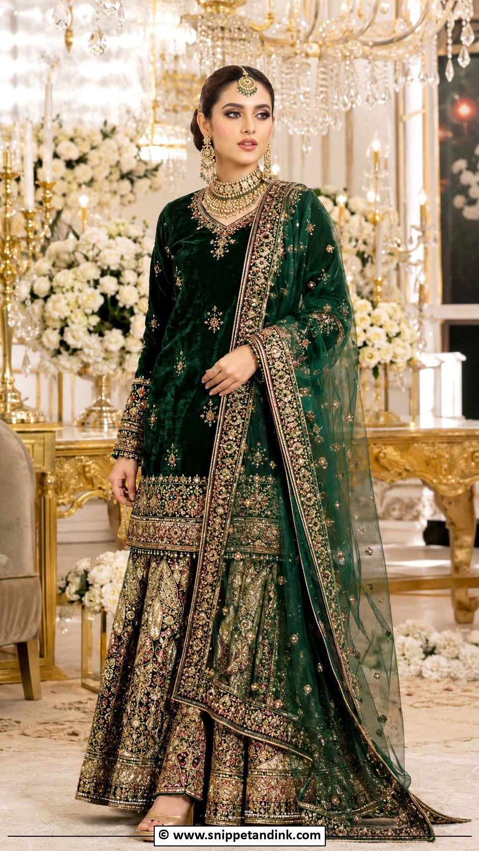 Velvet Pakistani Bridal Dress - Snippet and Ink - 30 Pakistani Bridal Dresses