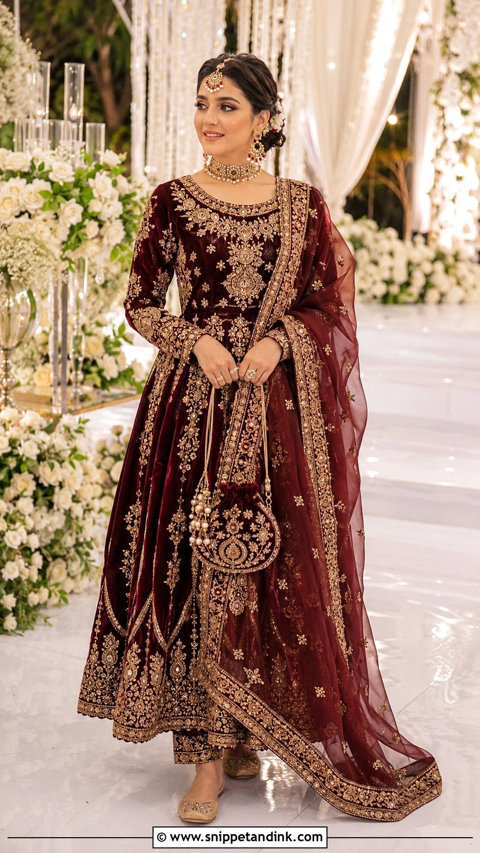 Velvet Pakistani Bridal Maxi - Snippet and Ink - 20 Desi Wedding Dresses Pakistani Bridal