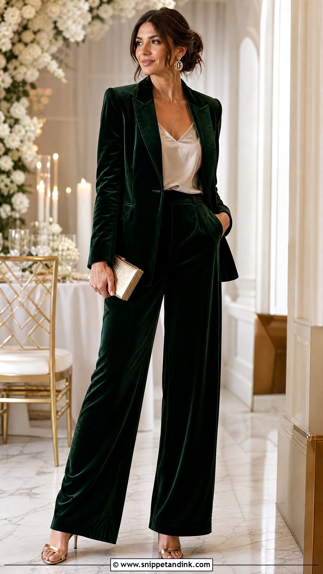 Velvet Pantsuit Wedding Outfit - Snippet and Ink - 25 Dressy Pants Outfits for Wedding
