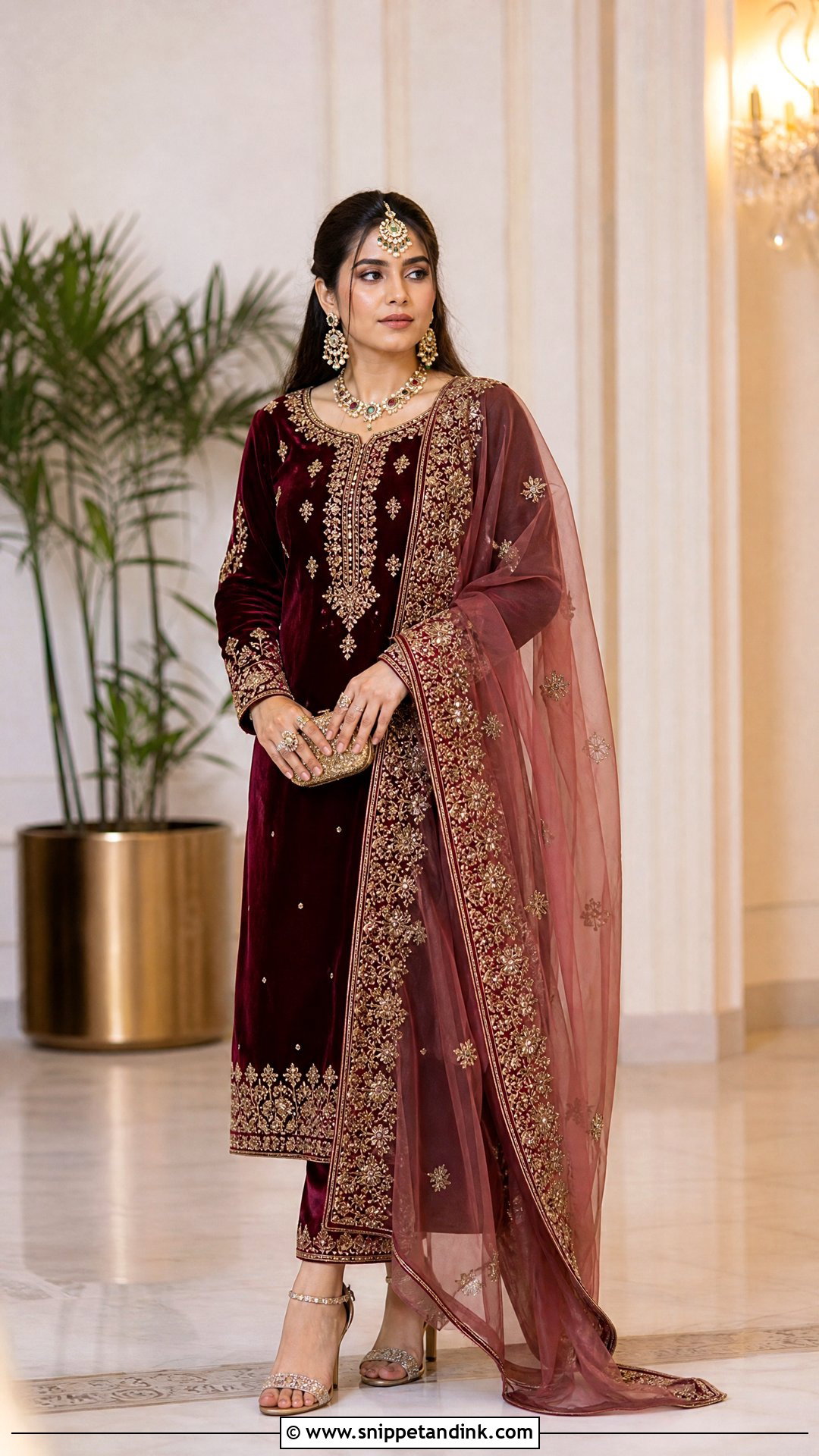 Velvet Punjabi Wedding Suit Outfit - Snippet and Ink - 25 Punjabi Wedding Outfits