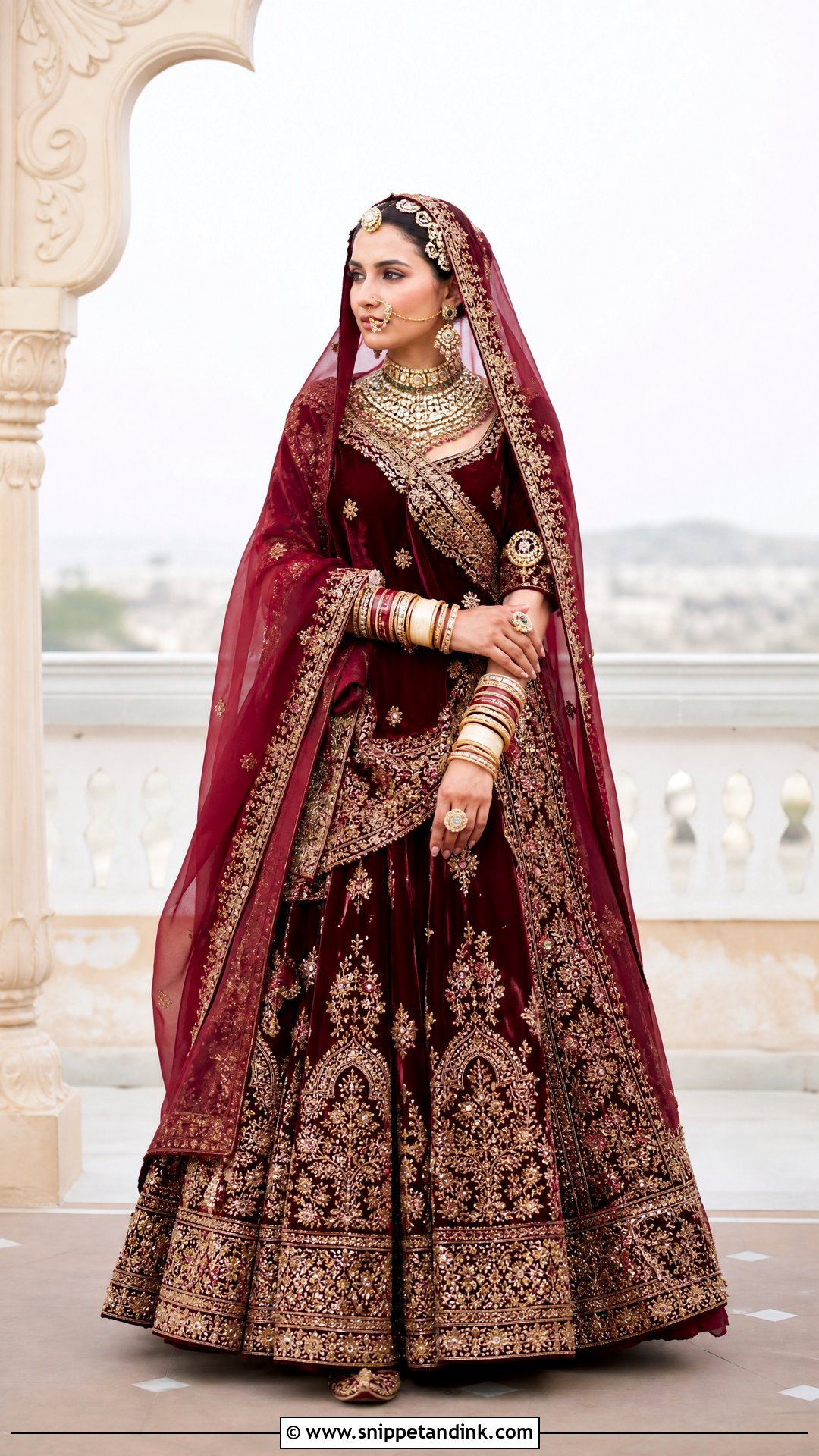 Velvet Rajputana Winter Bridal Look - Snippet and Ink - 20 Rajputana Bride Ideas