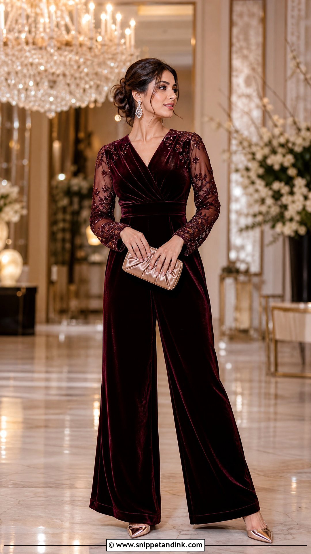 Velvet Reception Jumpsuit - Snippet and Ink - 20 Indian Wedding Jumpsuit Ideas
