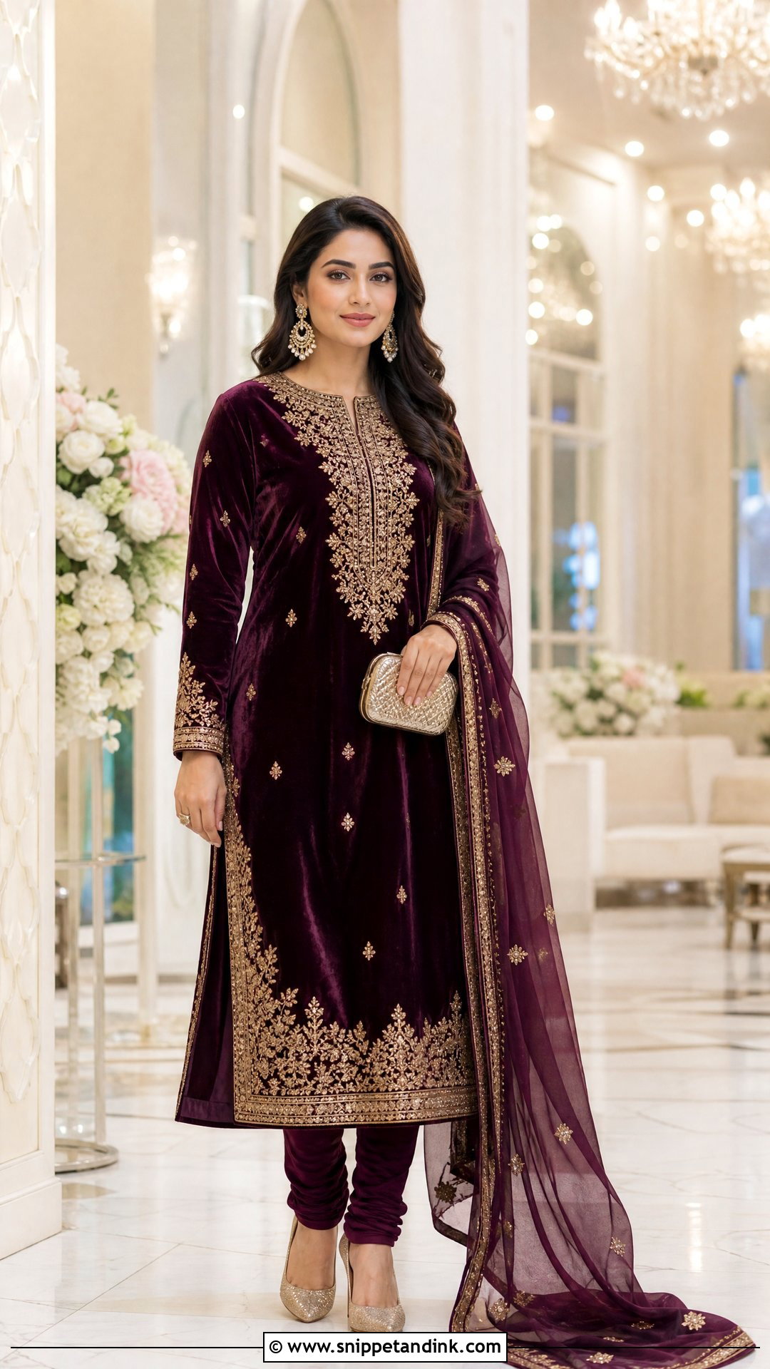 Velvet Salwar Suit for Winter Wedding - Snippet and Ink - 20 Salwar Designs for Wedding