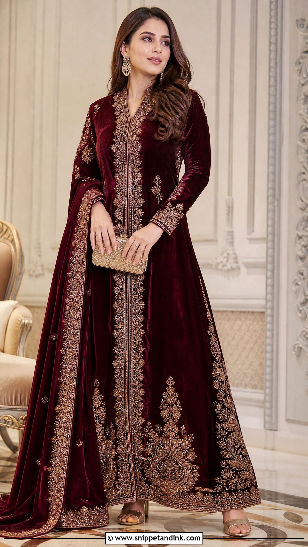 Velvet Shadi Gown - Snippet and Ink - 25 New Shadi Dresses