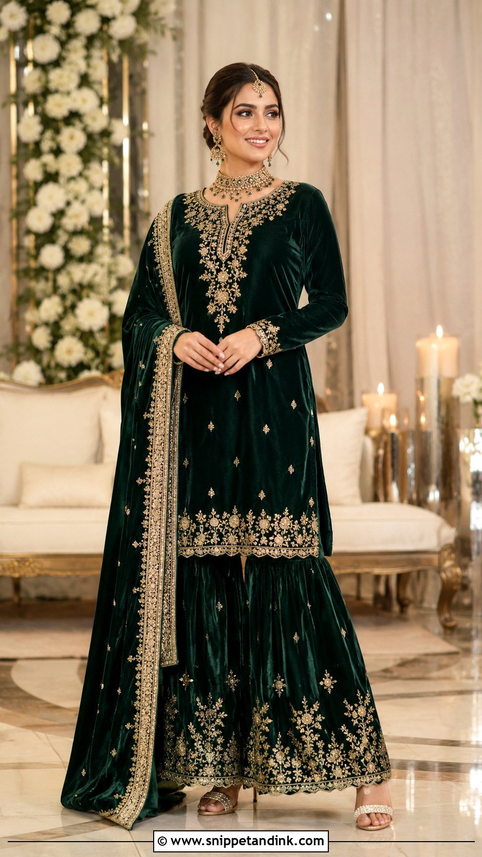 Velvet Sharara For Winter Wedding - Snippet and Ink - 25 Wedding Sharara Ideas
