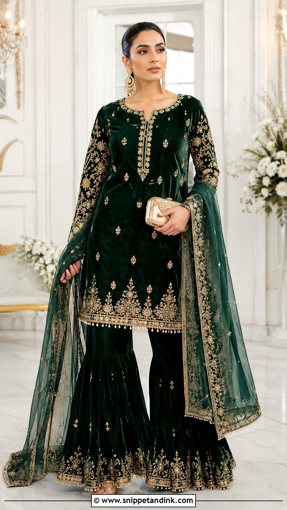 Velvet Sharara Outfit - Snippet and Ink - 25 Latest Pakistani Wedding Outfits