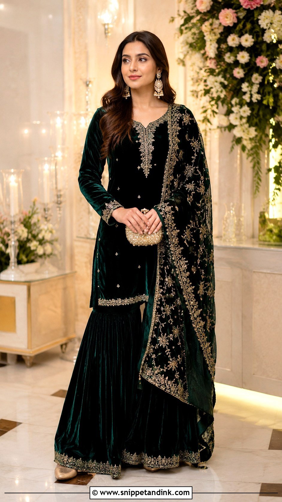 Velvet Sharara Set For Winter Wedding - Snippet and Ink - 25 Sharara Set Indian Weddings Ideas