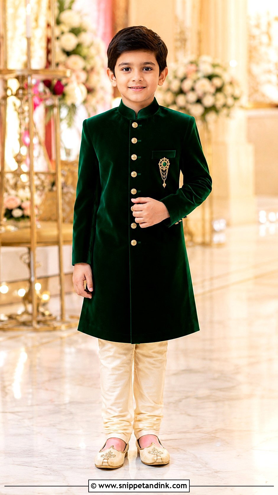 Velvet Sherwani Indian Kids Wedding Dress - Snippet and Ink - 25 Indian Kids Wedding Dresses