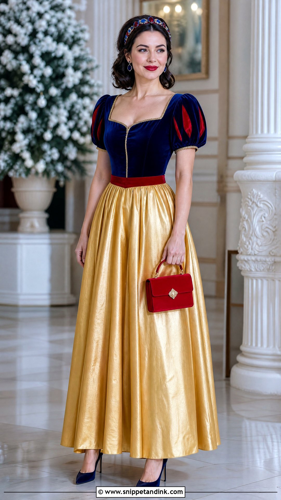 Velvet Snow White Gown - Snippet and Ink - 20 Snow White Gown Ideas