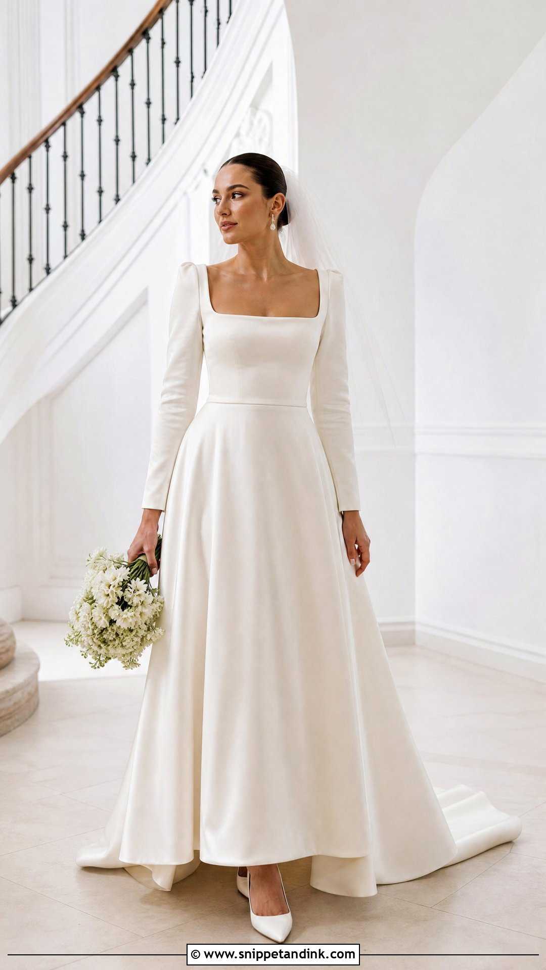 Velvet Square Neck Wedding Dress - Snippet and Ink - 25 Velvet Wedding Dress Ideas