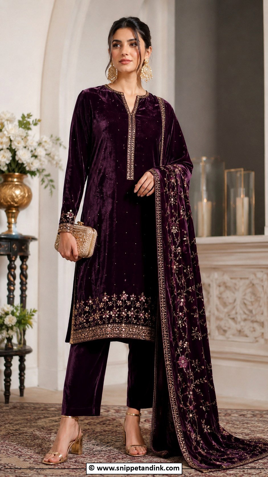 Velvet Suit Marriage Outfit - Snippet and Ink - 30 Marriage Outfits for Women