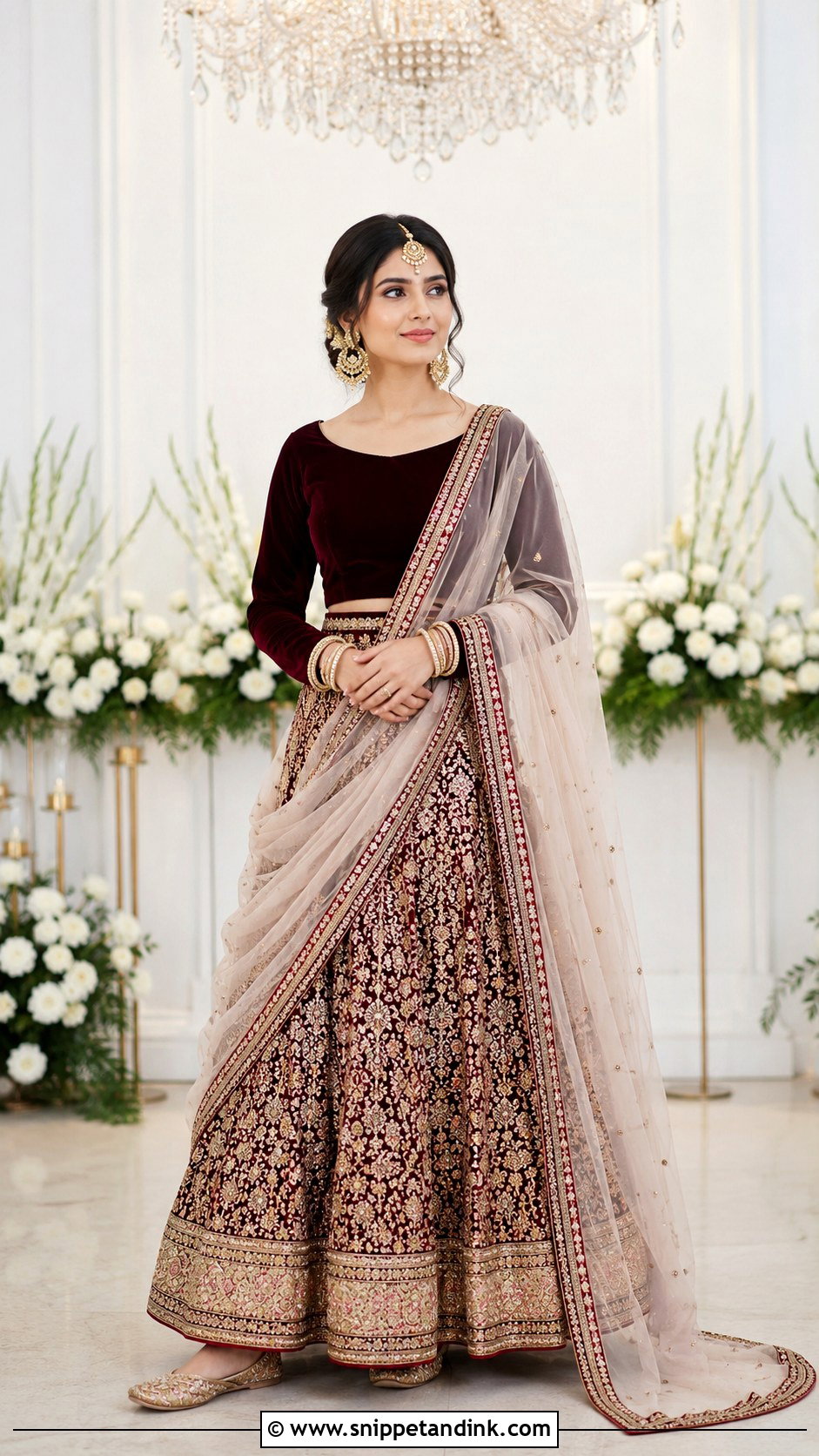 Velvet Top and Brocade Bridal Skirt - Snippet and Ink - 20 Bridal Skirt and Top Ideas