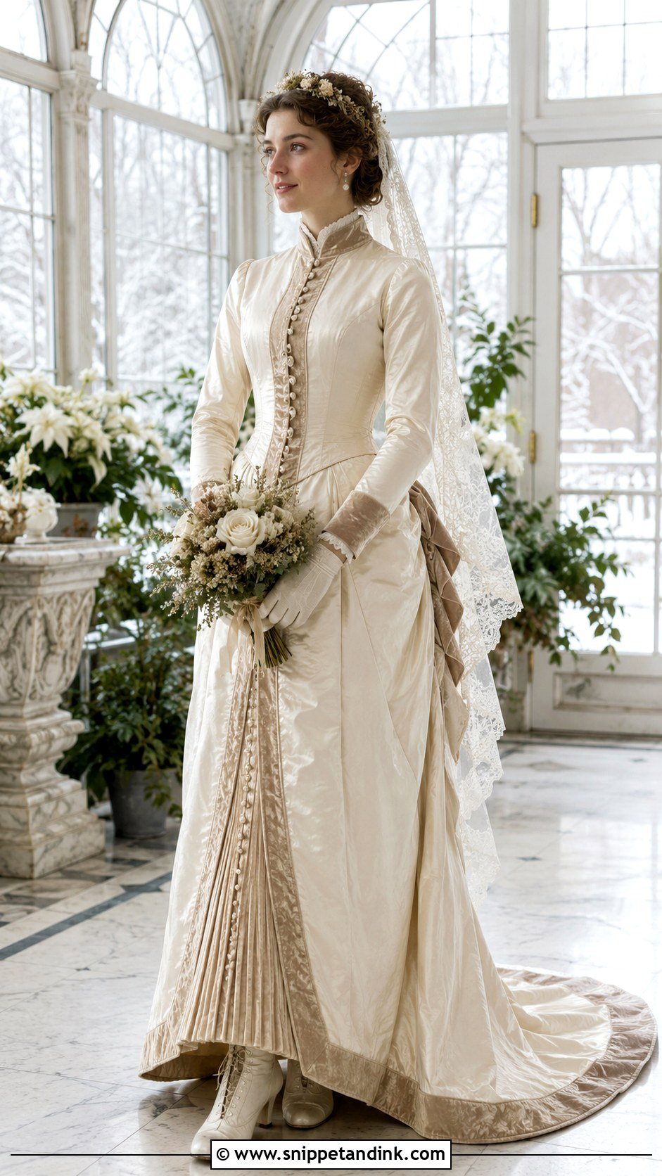 Velvet Trim 1880s Wedding Dress - Snippet and Ink - 20 1880s Wedding Dress Ideas