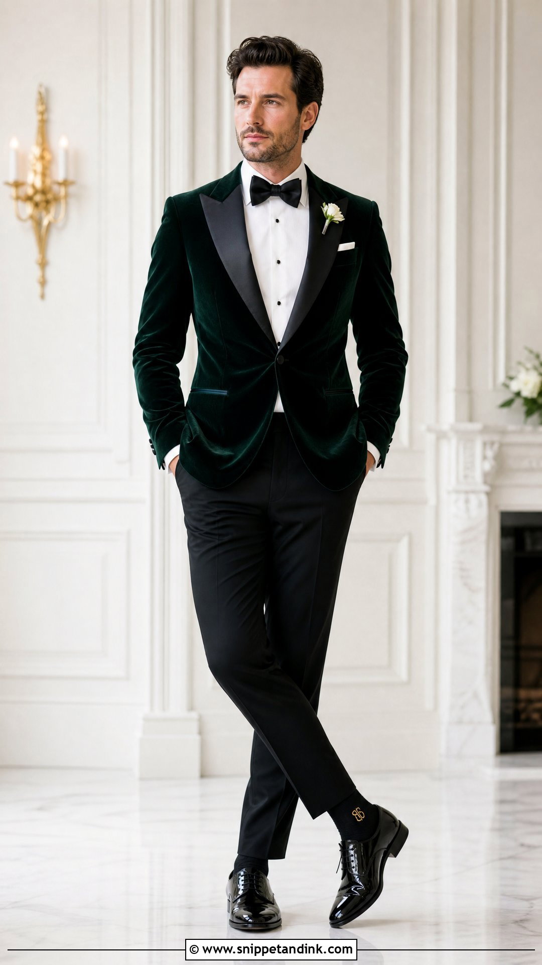 Velvet Tuxedo With Monogrammed Wedding Socks - Snippet and Ink - 20 Wedding Socks Ideas