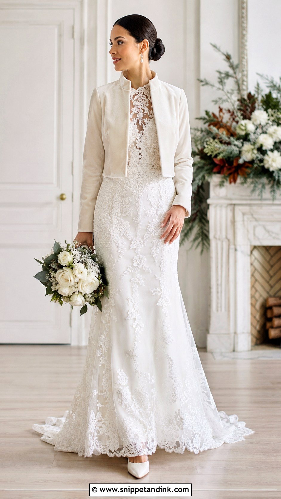 Velvet Wedding Dress Jacket - Snippet and Ink - 25 Wedding Dress Jacket Ideas