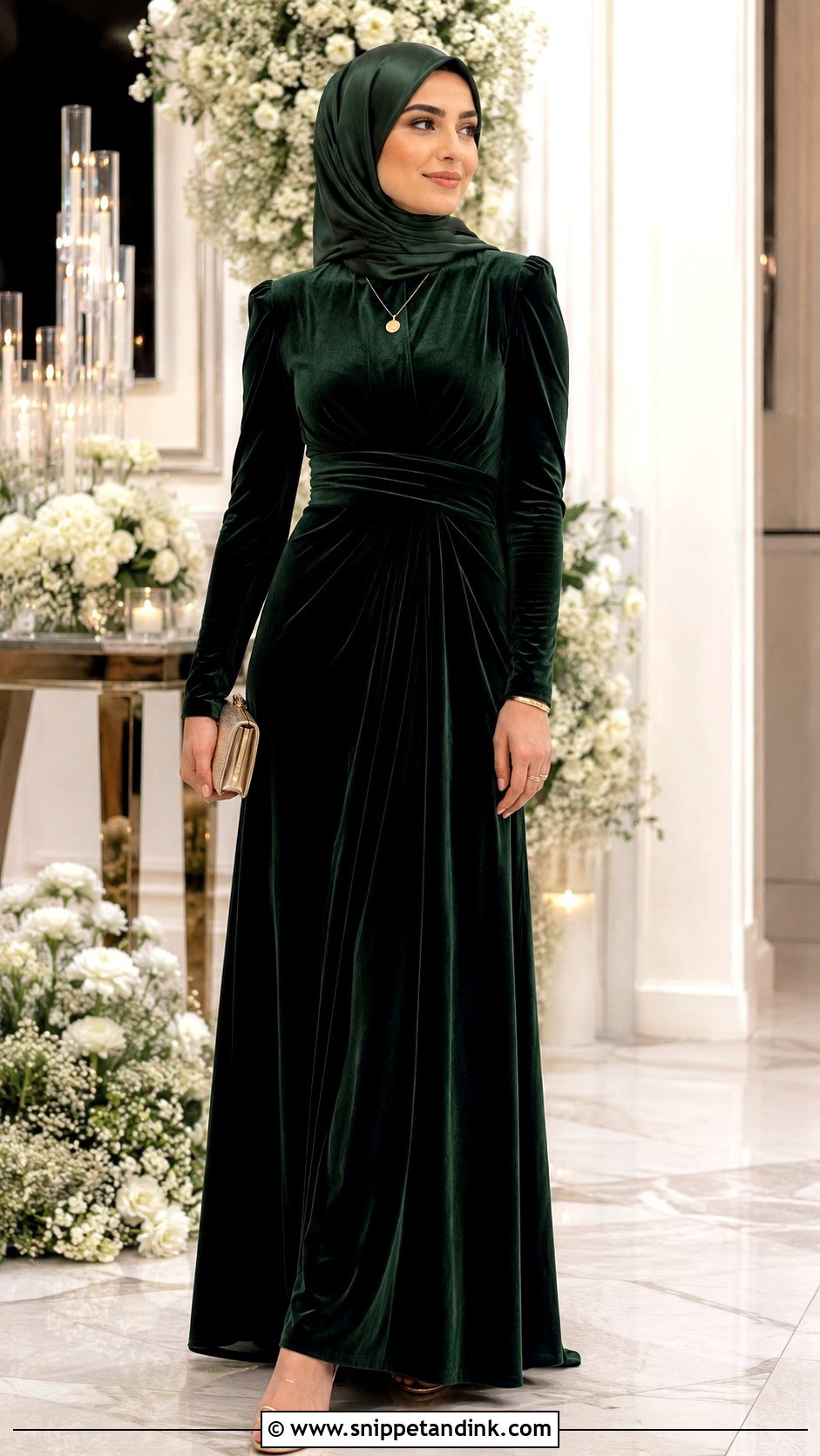 Velvet Wedding Outfit With Hijab - Snippet and Ink - 25 Hijab Do Wedding Ideas