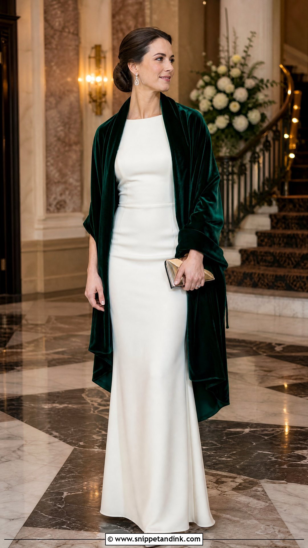 Velvet Wedding Wrap With Crepe Gown - Snippet and Ink - 20 Wedding Wraps Ideas
