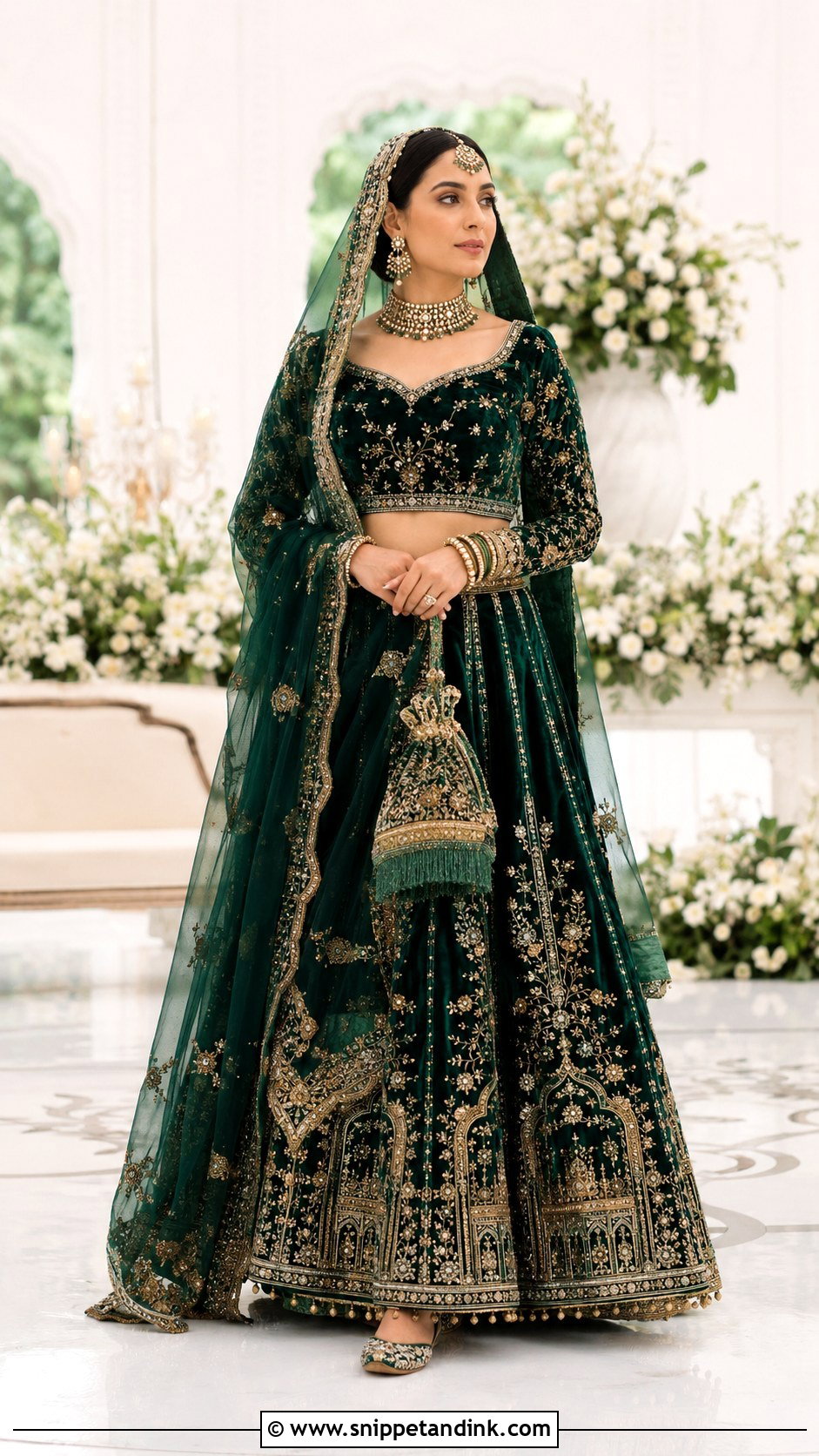 Velvet Winter Bridal Lehenga - Snippet and Ink - 20 Desi Bridal Dresses