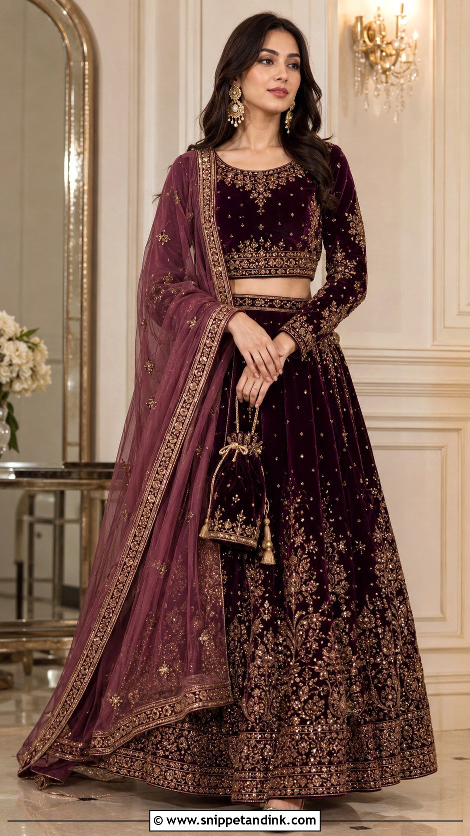Velvet Winter Bride Sister Lehenga - Snippet and Ink - 20 Lengha for Bride Sister Ideas
