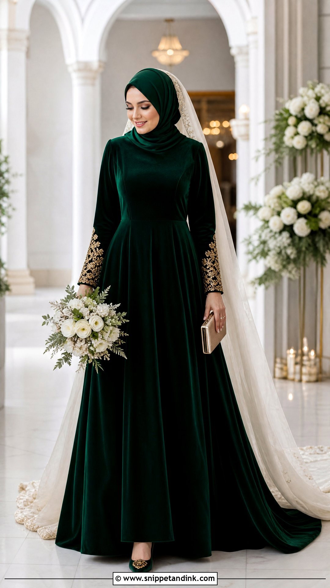 Velvet Winter Islamic Bridal Dress - Snippet and Ink - 25 Islamic Bridal Dress Ideas