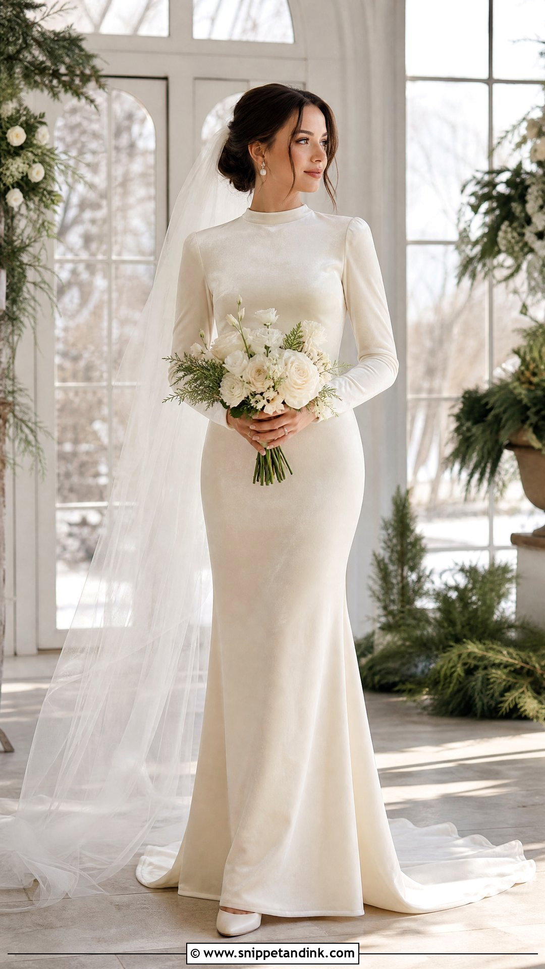 Velvet Winter Vintage Wedding Dress With Sleeves - Snippet and Ink - 20 Vintage Wedding Dress with Sleeves